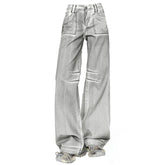 High-Fashion-Jeans in Silber